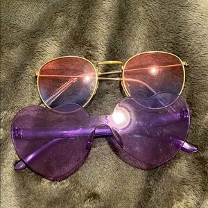 Stylish Gold and Purple Sunglasses Set
